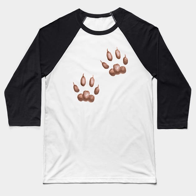 brown paws Baseball T-Shirt by lisenok